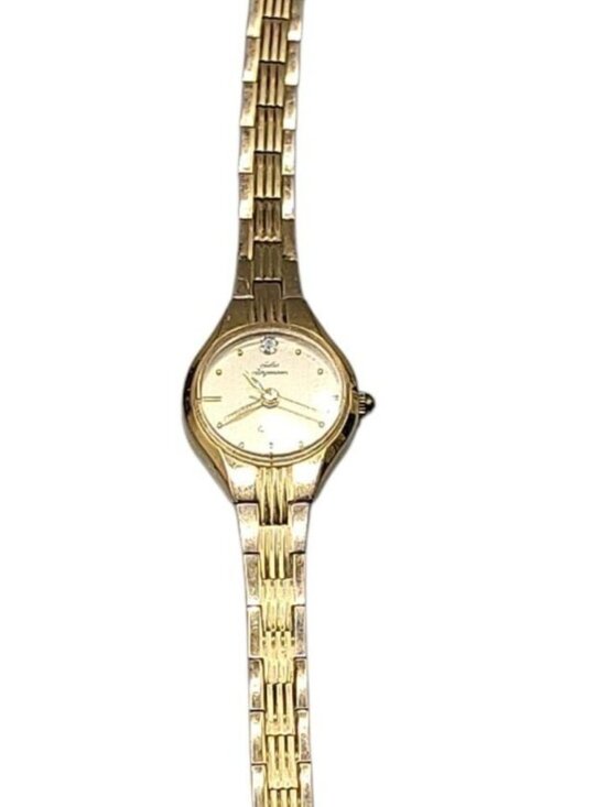 Jules Jurgensen Ladies Watch VTG 3208CH Diamond Accent 30mm Gold Plated 7\